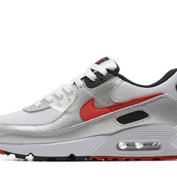 Nike Air Max 90 Uomo Scarpe Argento Rosso