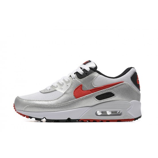 Nike Air Max 90 Uomo Scarpe Argento Rosso