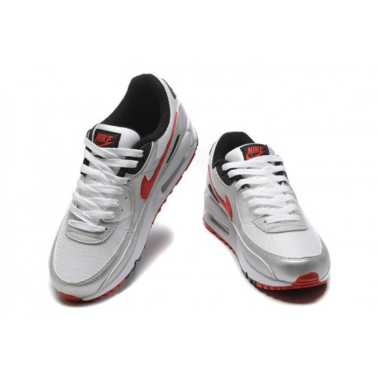 Nike Air Max 90 Uomo Scarpe Argento Rosso