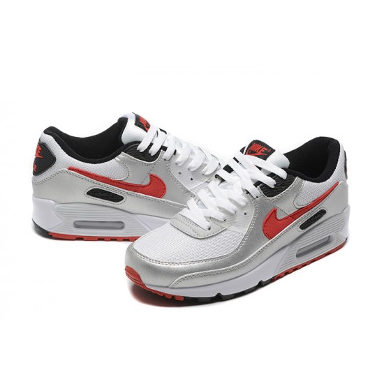 Nike Air Max 90 Uomo Scarpe Argento Rosso