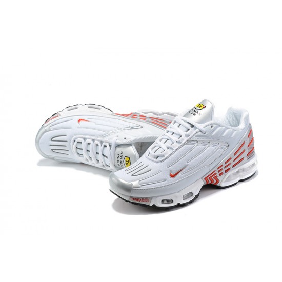 Nike Air Max Plus 3 Uomo Scarpe Bianco Rosso and Argento