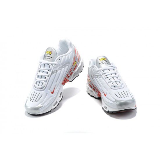 Nike Air Max Plus 3 Uomo Scarpe Bianco Rosso and Argento