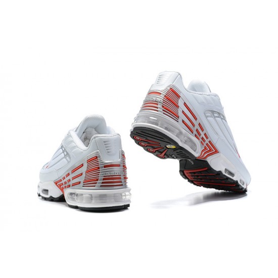 Nike Air Max Plus 3 Uomo Scarpe Bianco Rosso and Argento